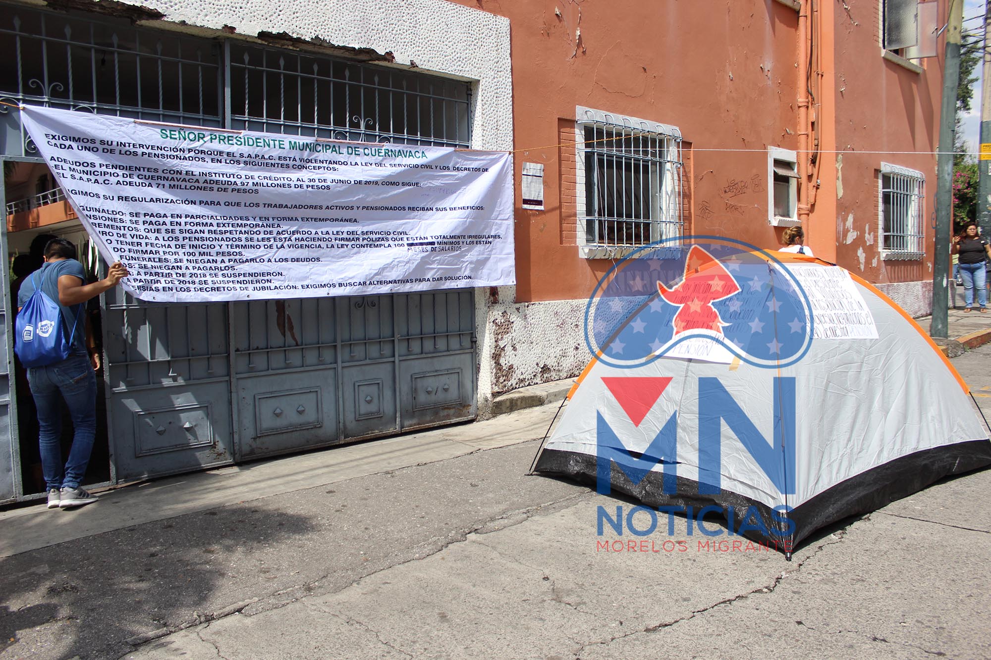 Pensionados en huelga de hambre, Foto Máximo Cerdio