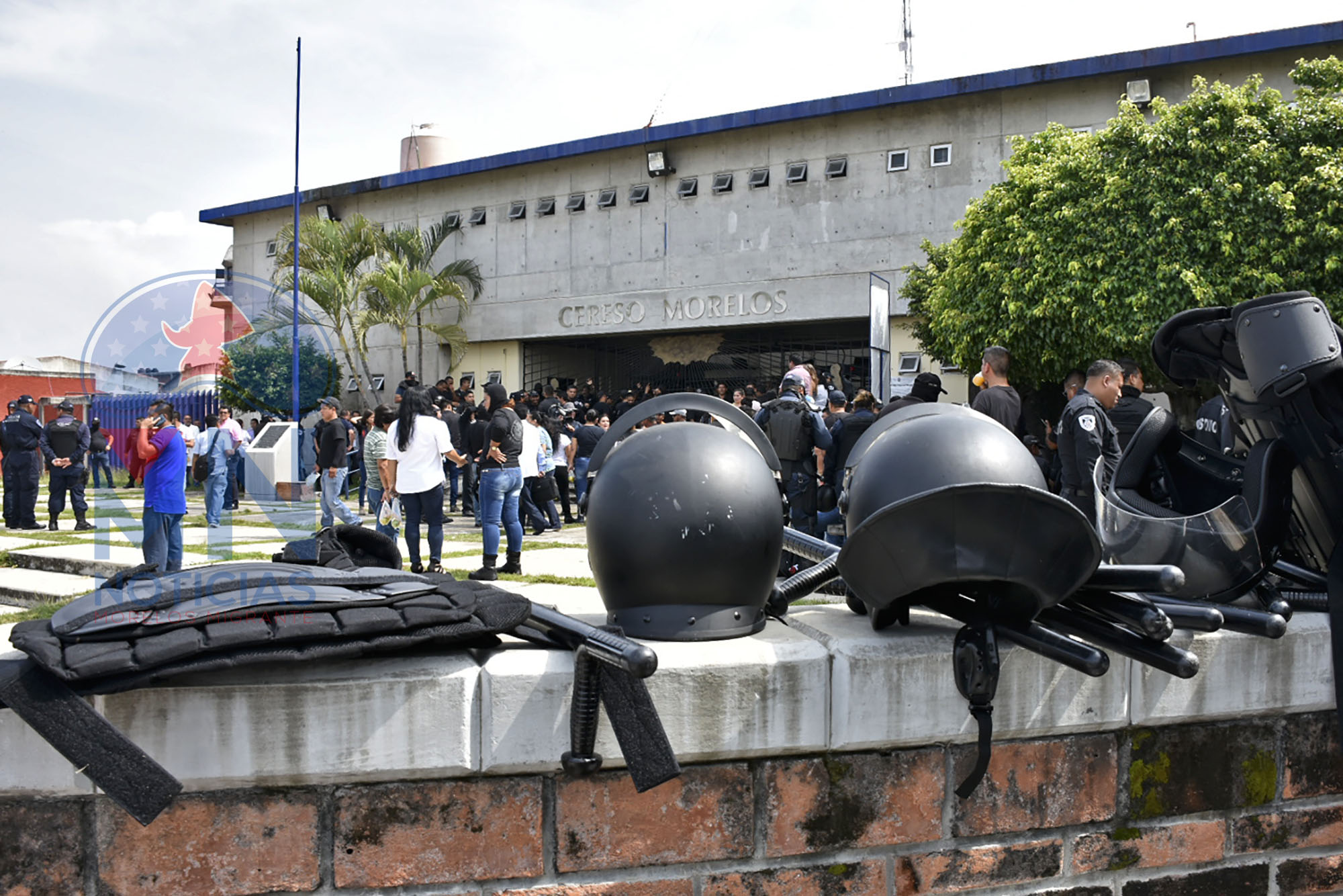 Protesta de custodios en Atlacholoaya. Foto Máximo Cerdio