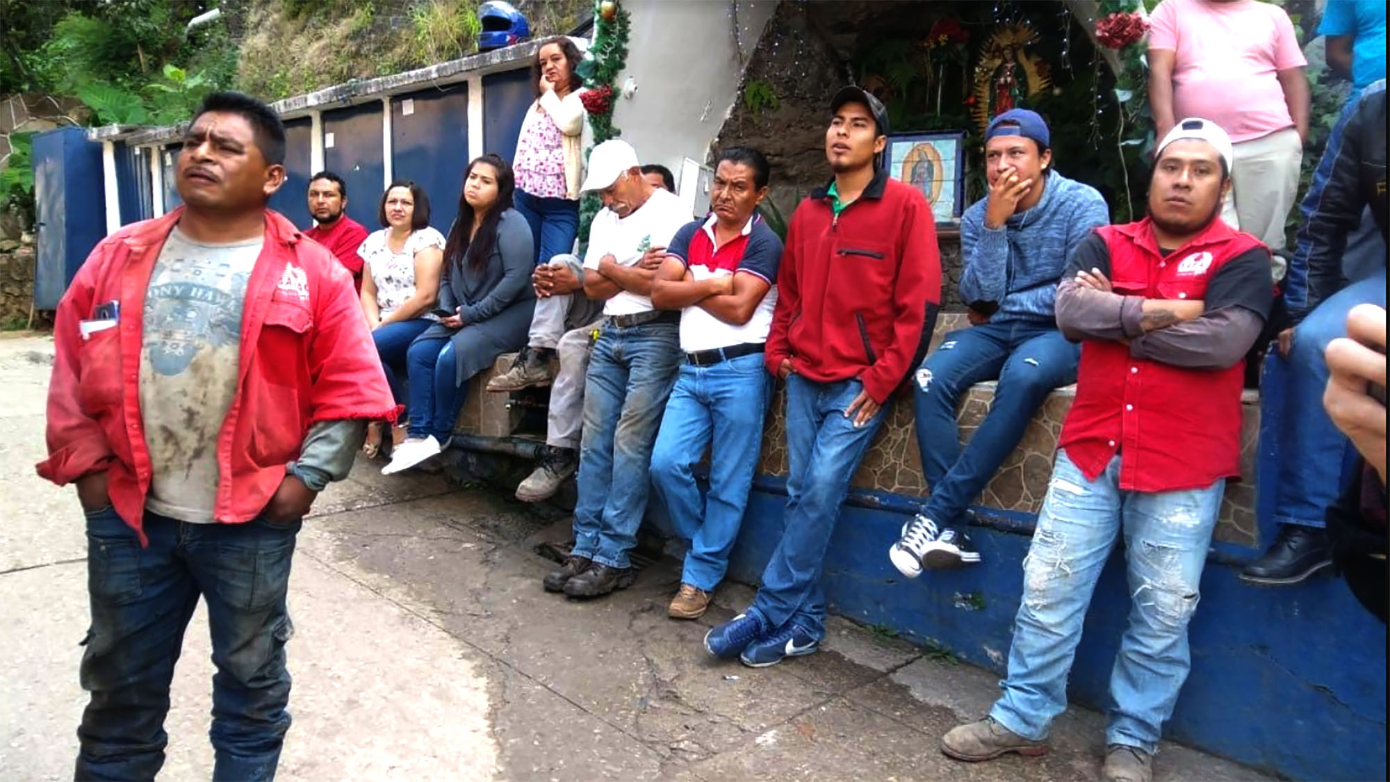 Trabajadores del Sapac en paro. Foto cortesía