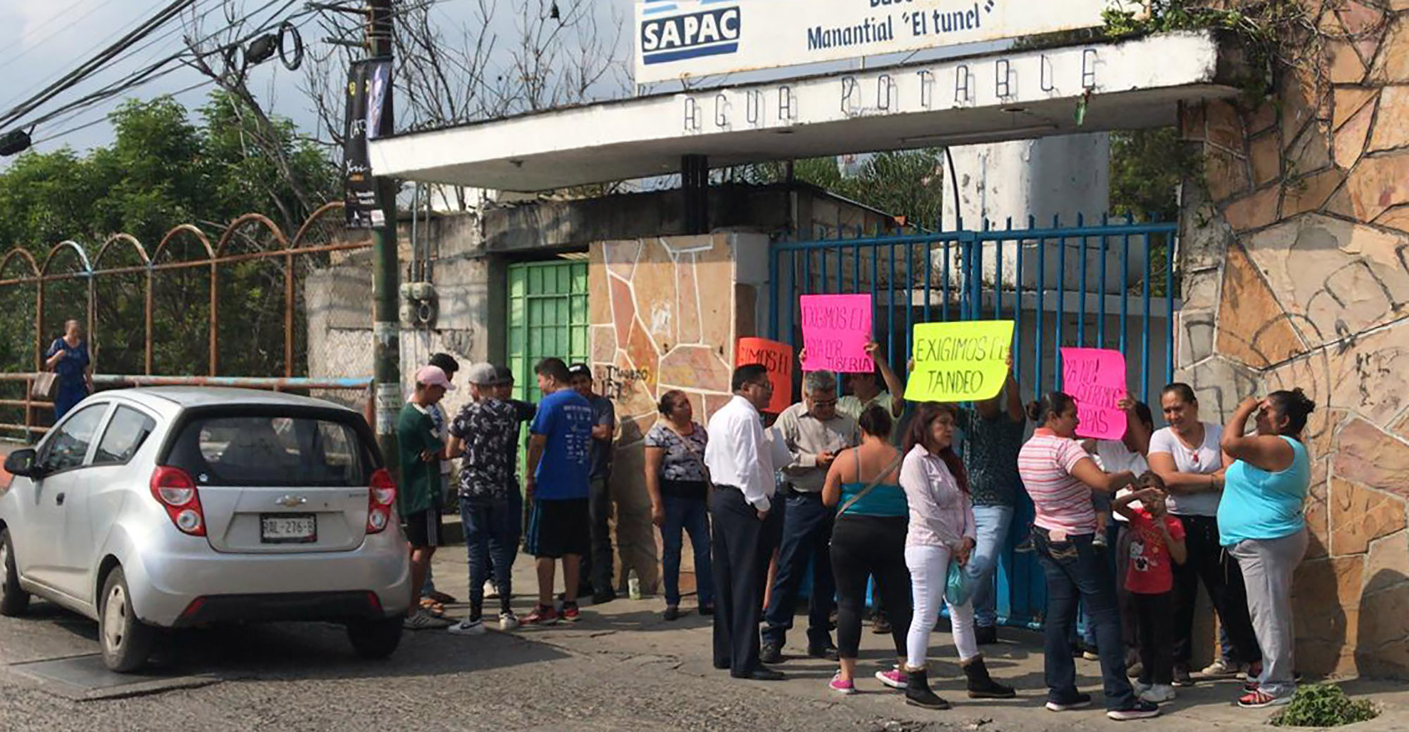 Protestan por falta de agua. foto cortesía