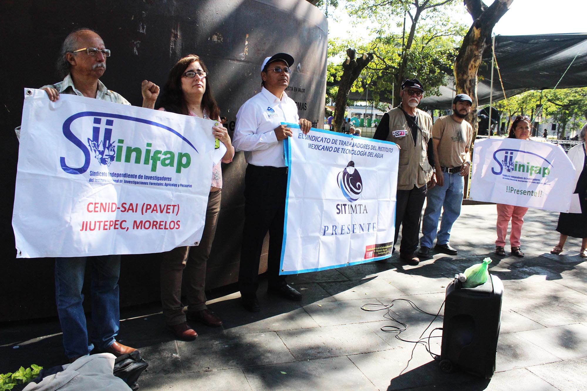 Protesta sindicato en Plaza de Armas. Foro cortesía