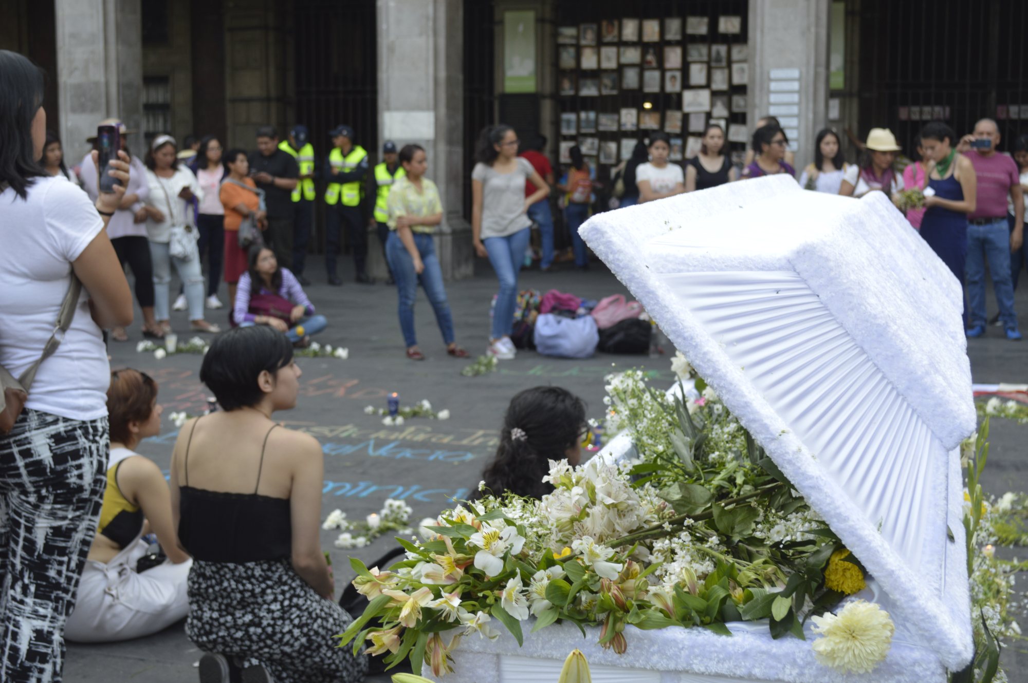 Contingente en Plaza de Armas. Foto Fernanda Cerdio