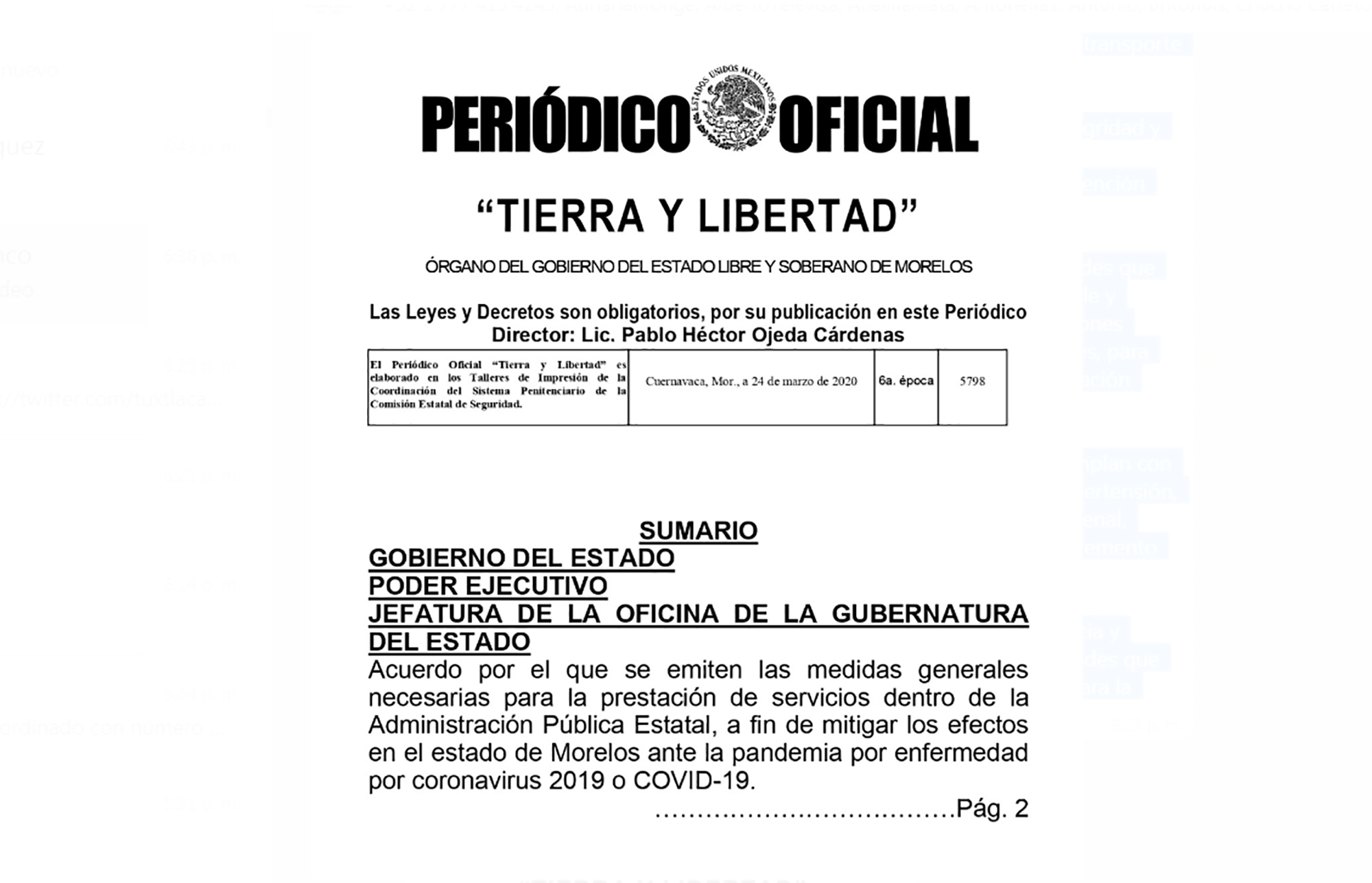 Periódico oficial Tierra y Libertad