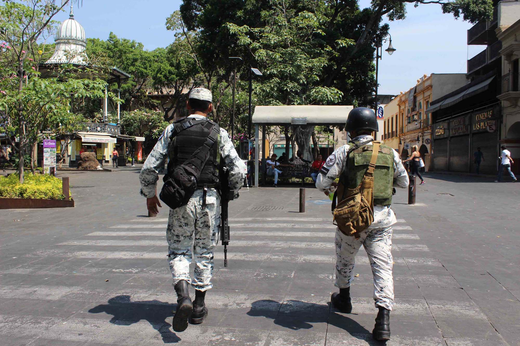 Elementos de la Guardia Nacional en el Zócalo. Foto cortesía