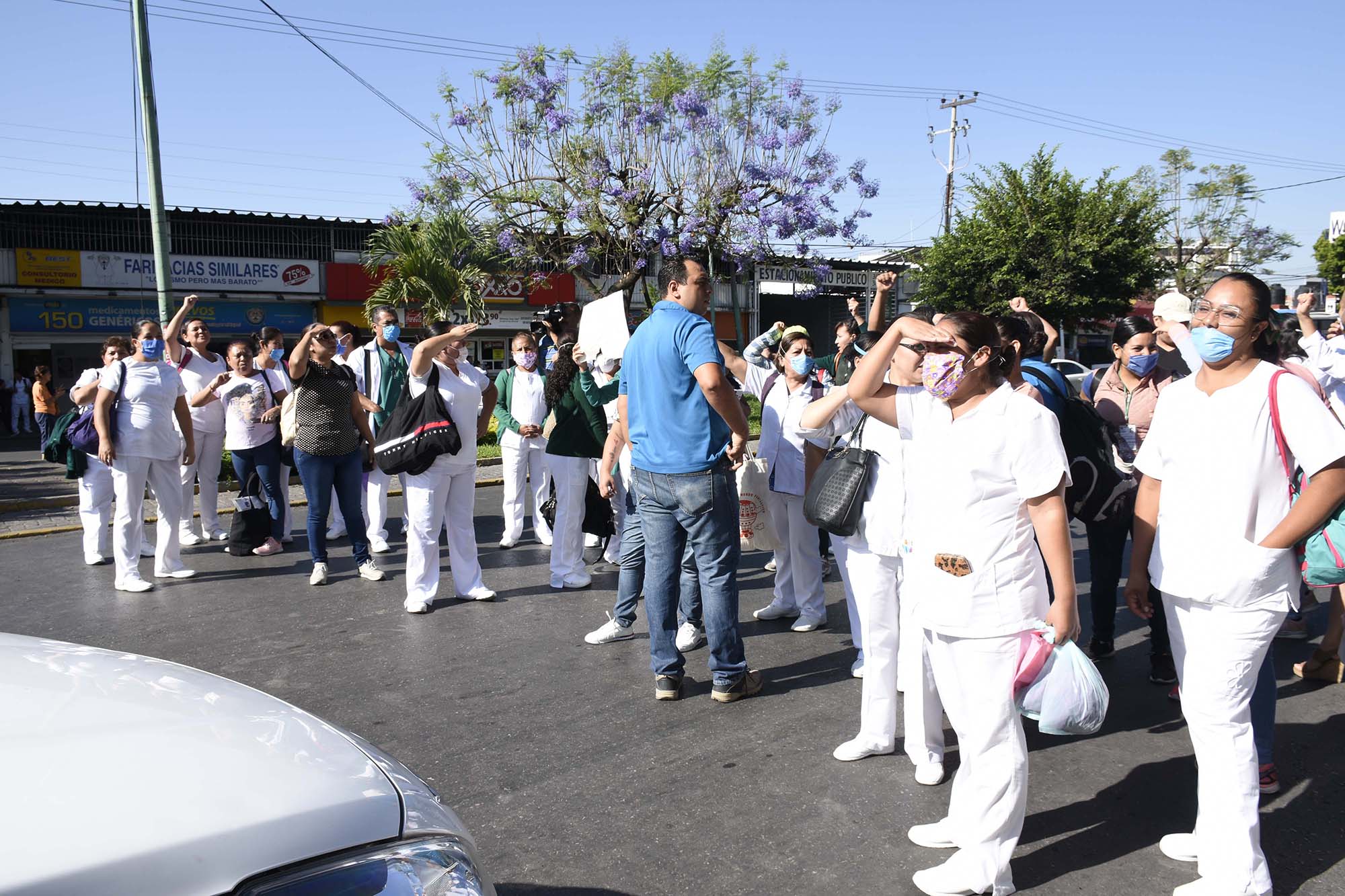 Enfermeras en protesta. foto Máximo Cerdio