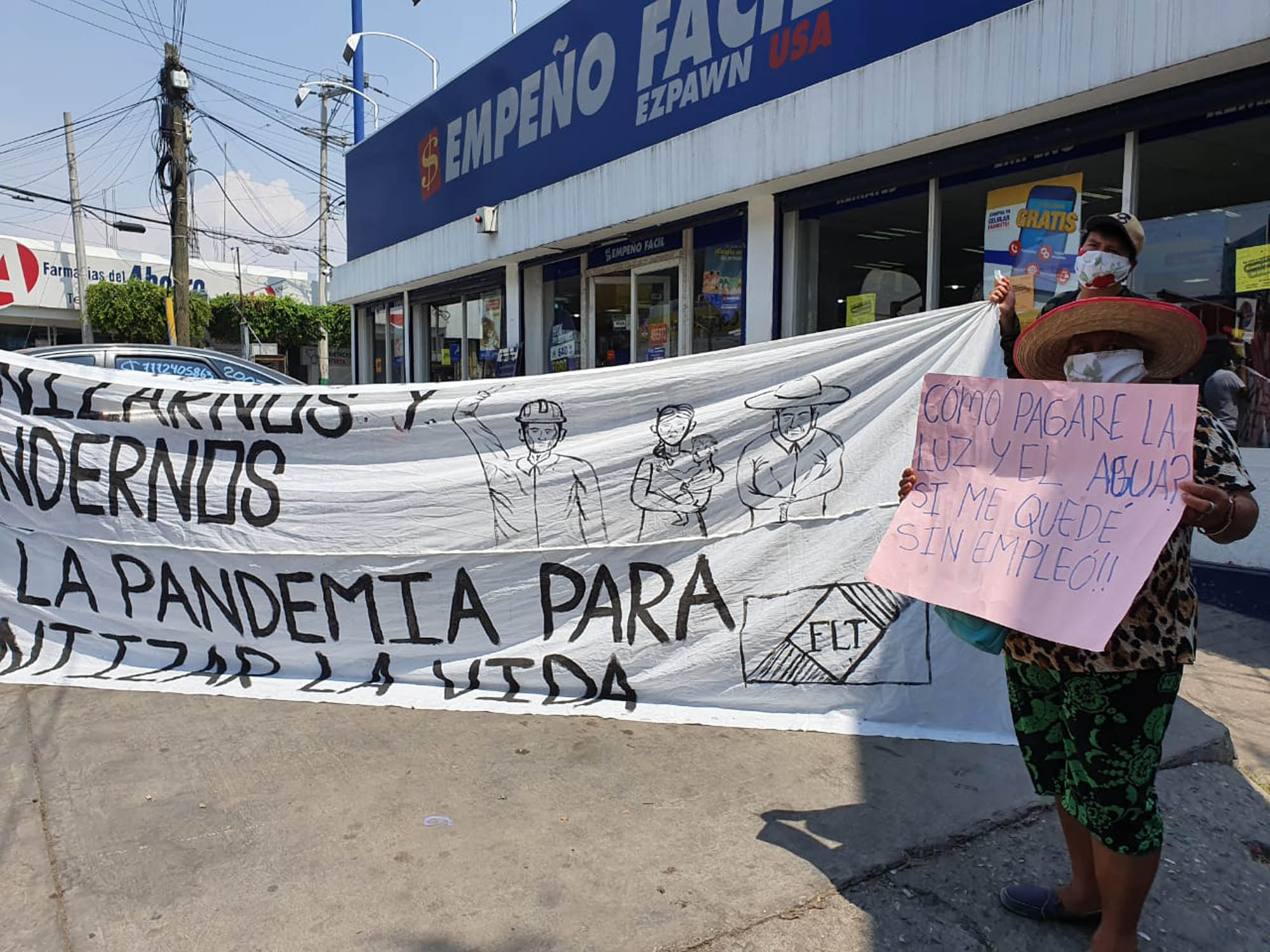 Vecinos de Jiutepec en protesta. Foto cortesía