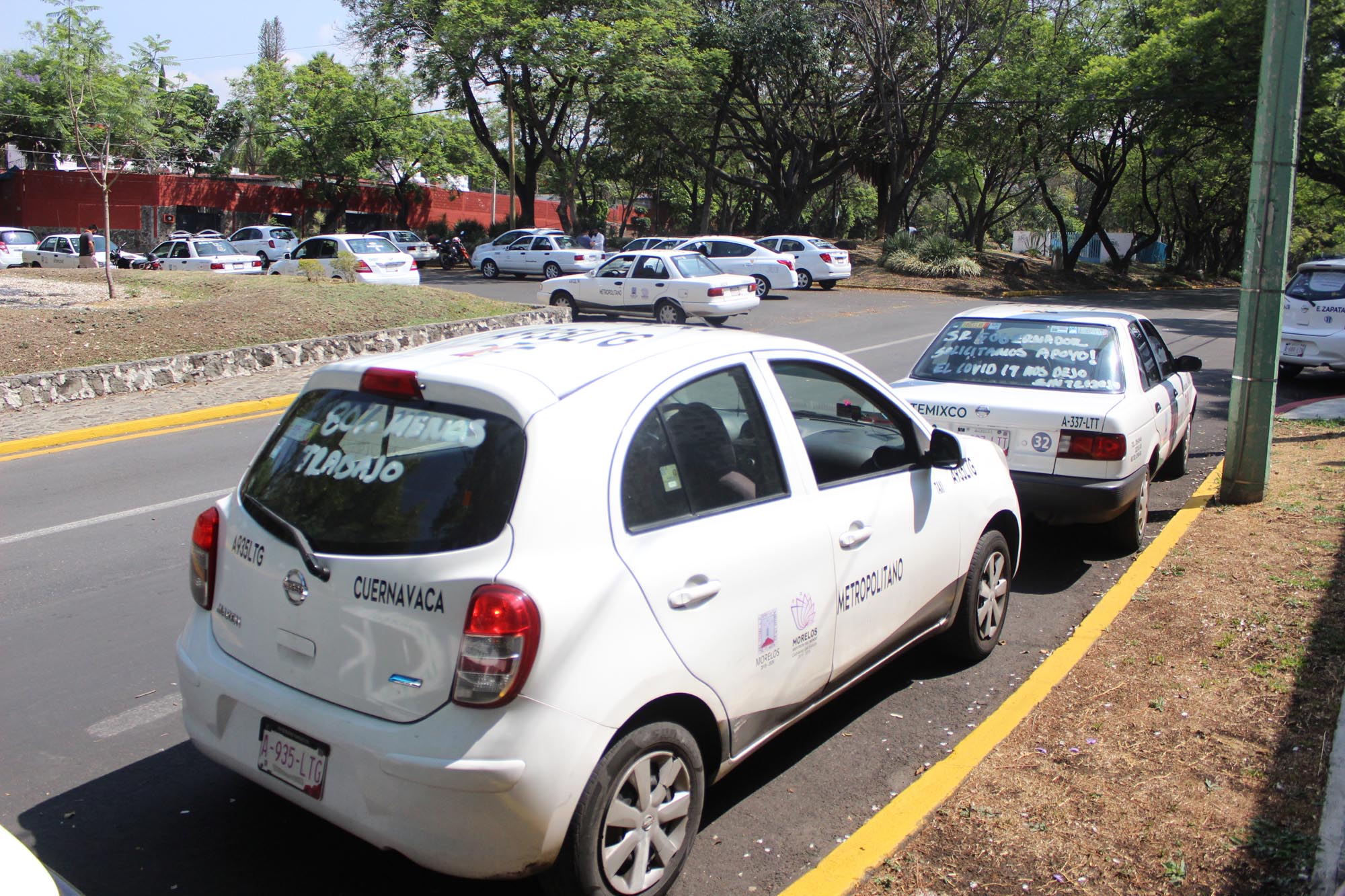 Protesta de taxistas. Foto cortesía