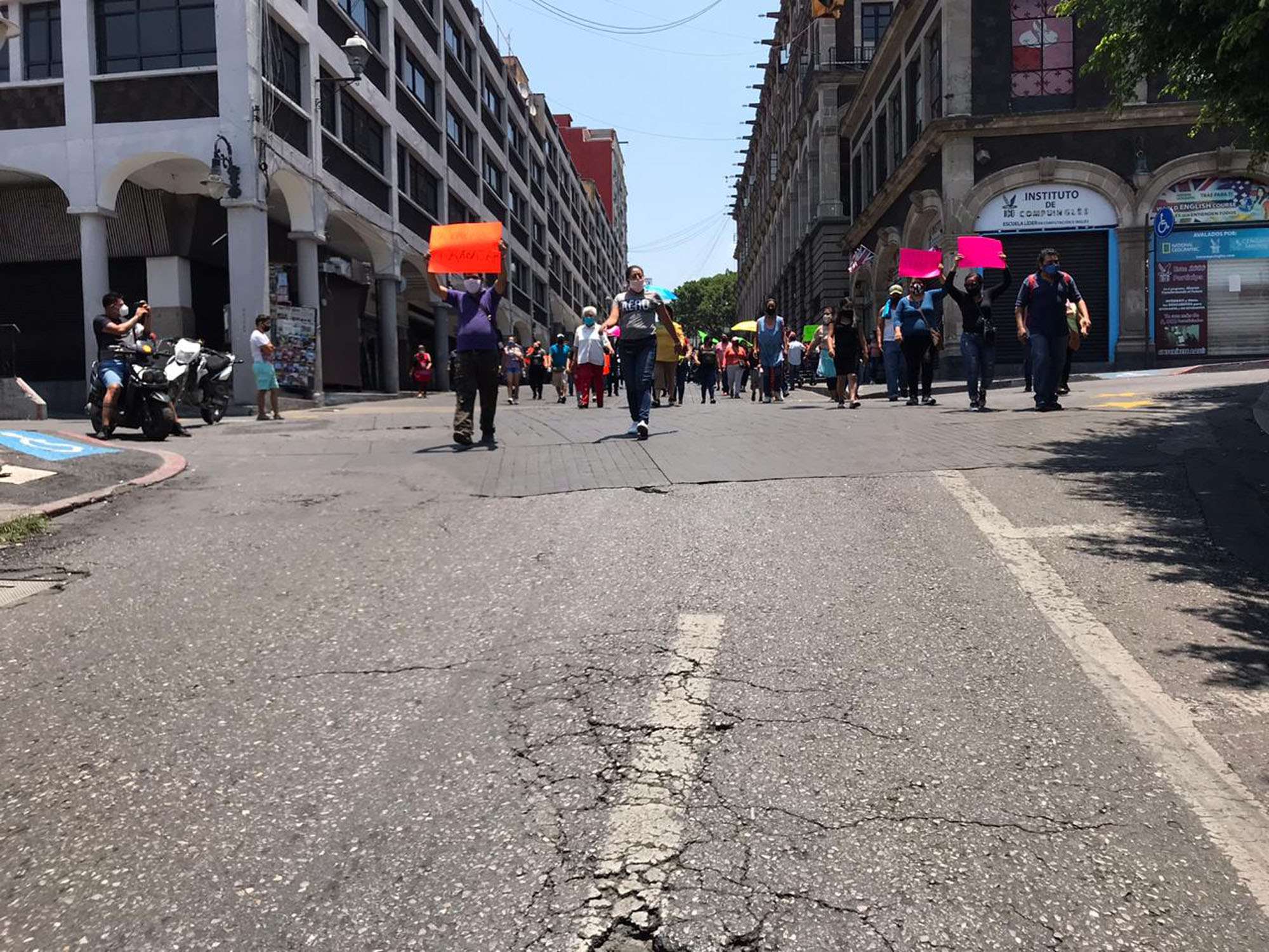 Manifestación de comerciantes. Foto cortesía