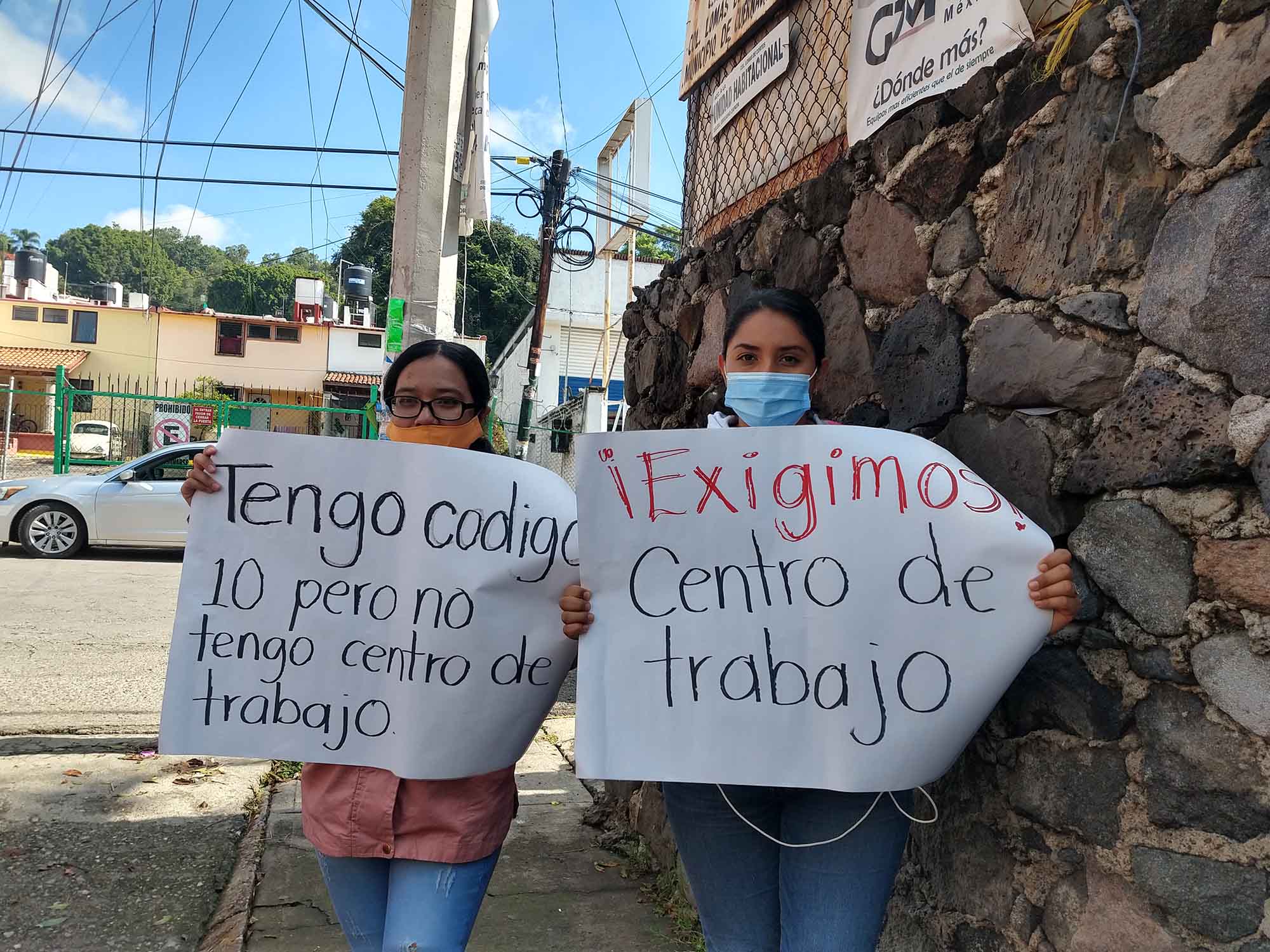 Maestras protestan Foto cortesía