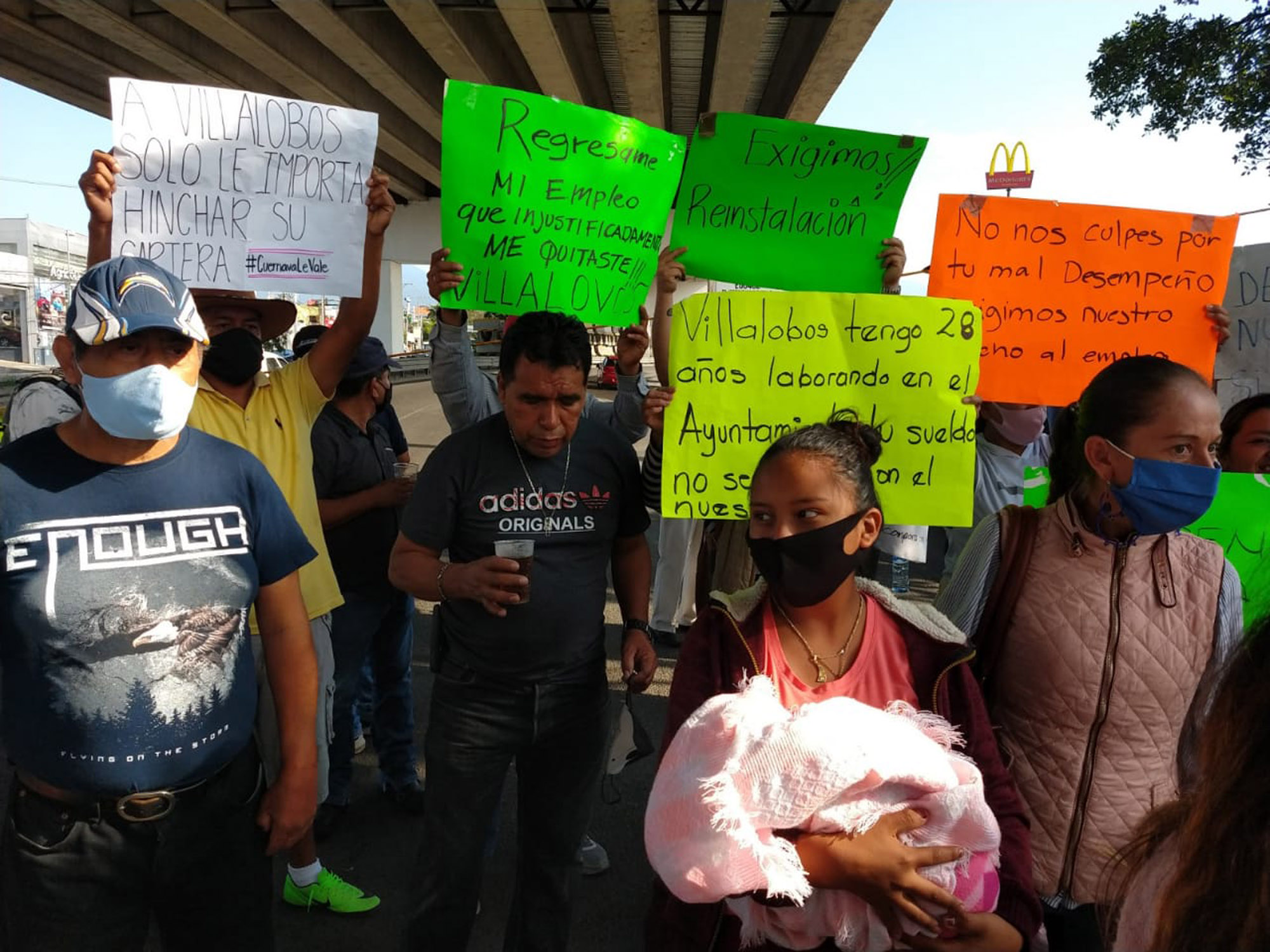 Ex Trabajadores del Ayuntamiento de Cuernavaca. Foto cortesía