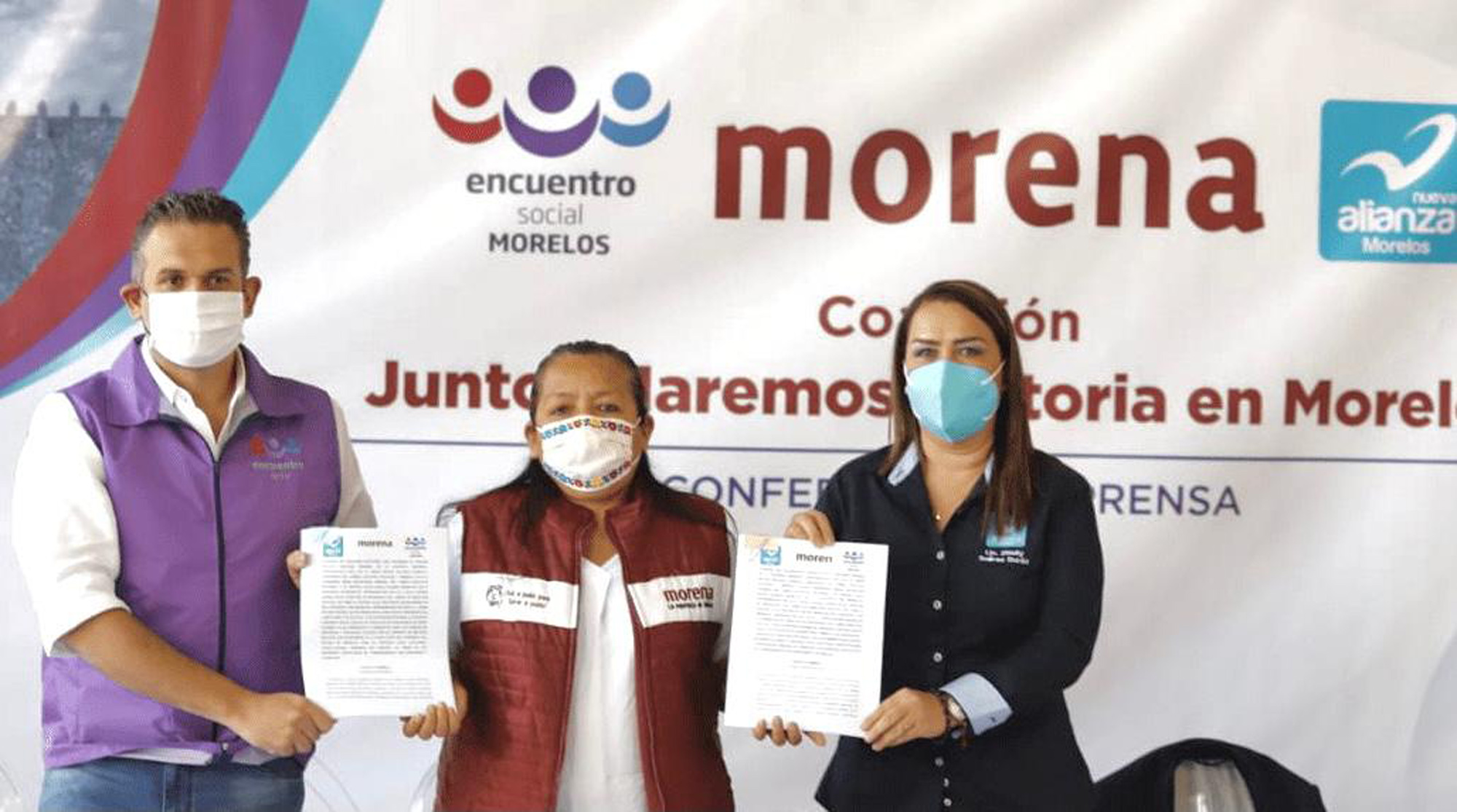 Coalición Juntos Haremos Historia PES-MORENA y PANAL. Foto cortesía