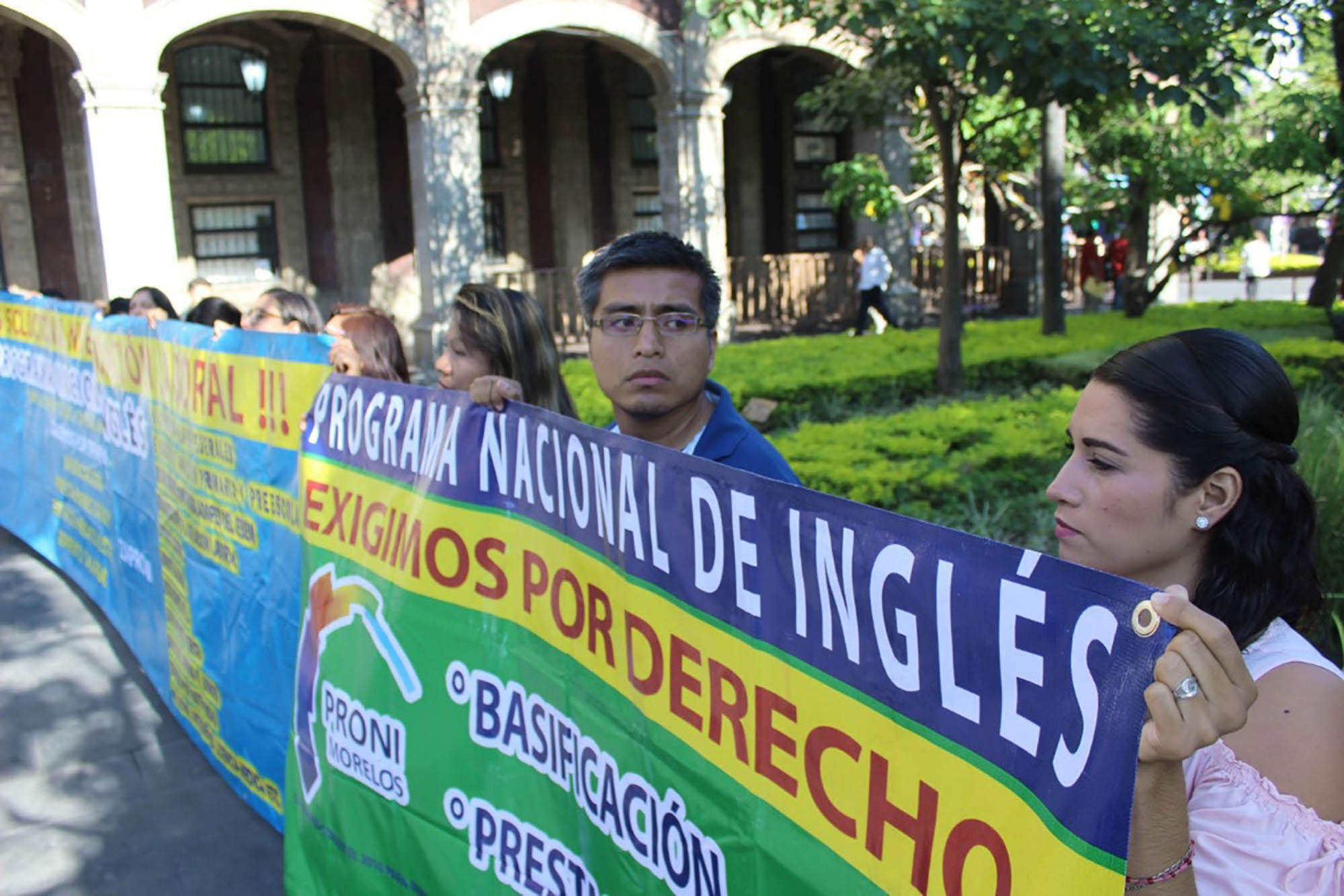 Maestros en manifestación. Foto de archivo