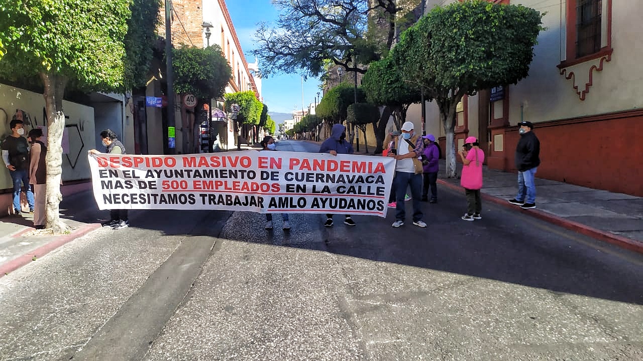 Protesta trabajadores despedidos 