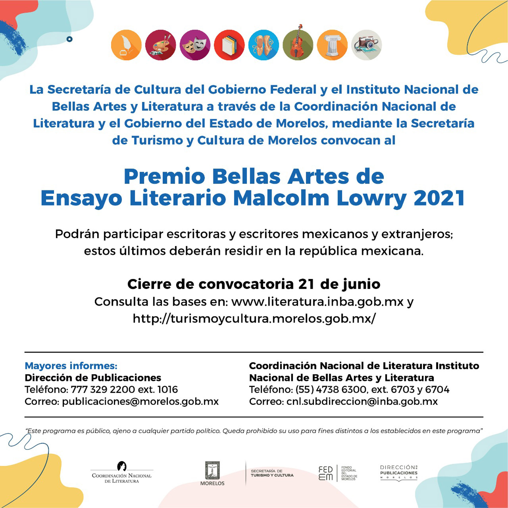 Premio Bellas Artes de Ensayo Literario “Malcolm Lowry” 2021