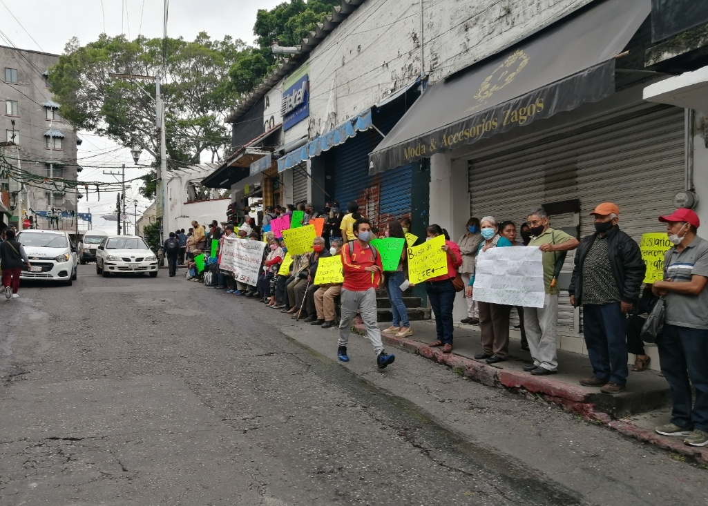 Protesta en calle Degollado 