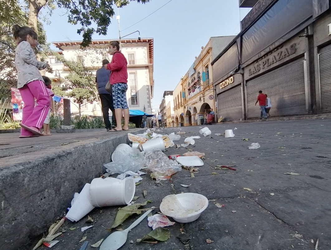 Basura en el centro de Cuernavaca 