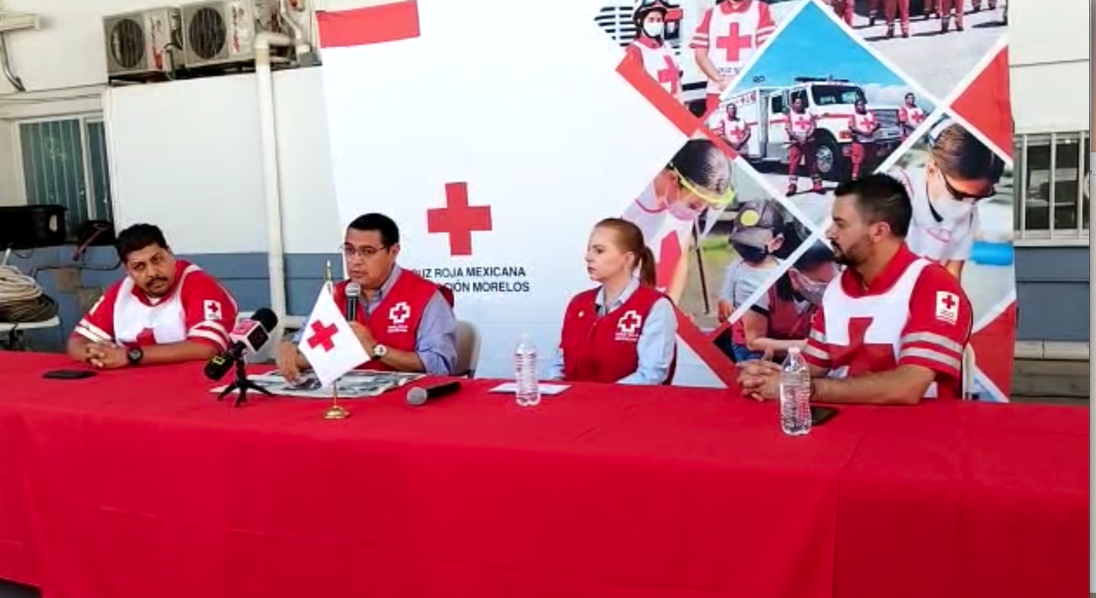 Conferencia de prensa Cruz Roja Mexicana delegación Morelos